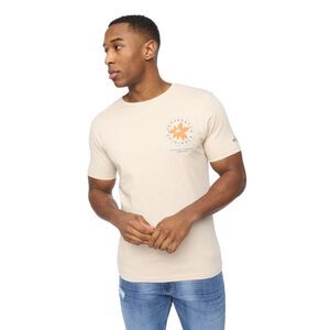 Crosshatch Mens Flowers T-Shirt / Light Stone